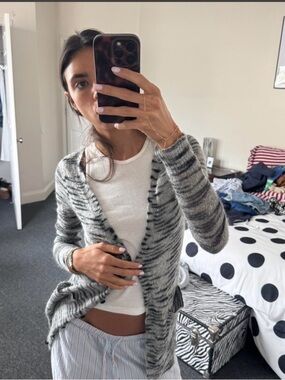 Free People zebra knit sweater